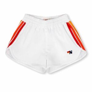 Aviator Nation NWOT 5 STRIPE KIDS FLEX JOGGER SHORT - WHITE SIZE 14